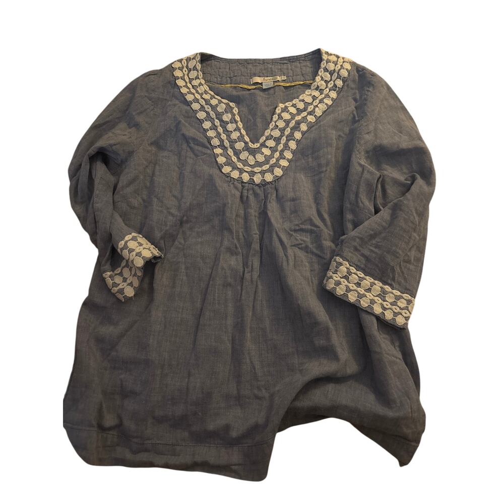 BODEN CHAMBRAY BOHO shirt 3/4 sleeves